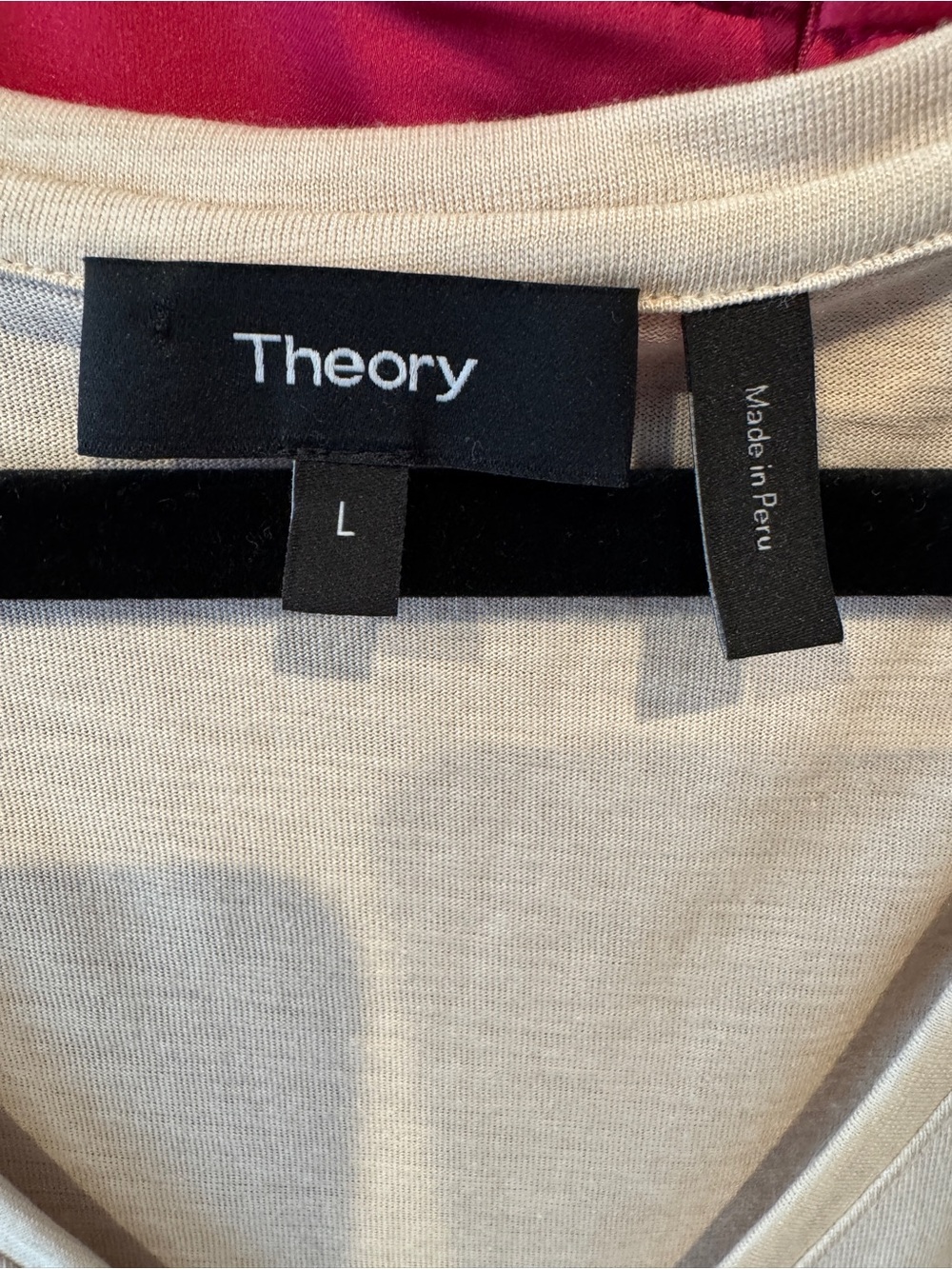 Theory Cream V-Neck Short Sleeve Tee - Picture 2 of 2